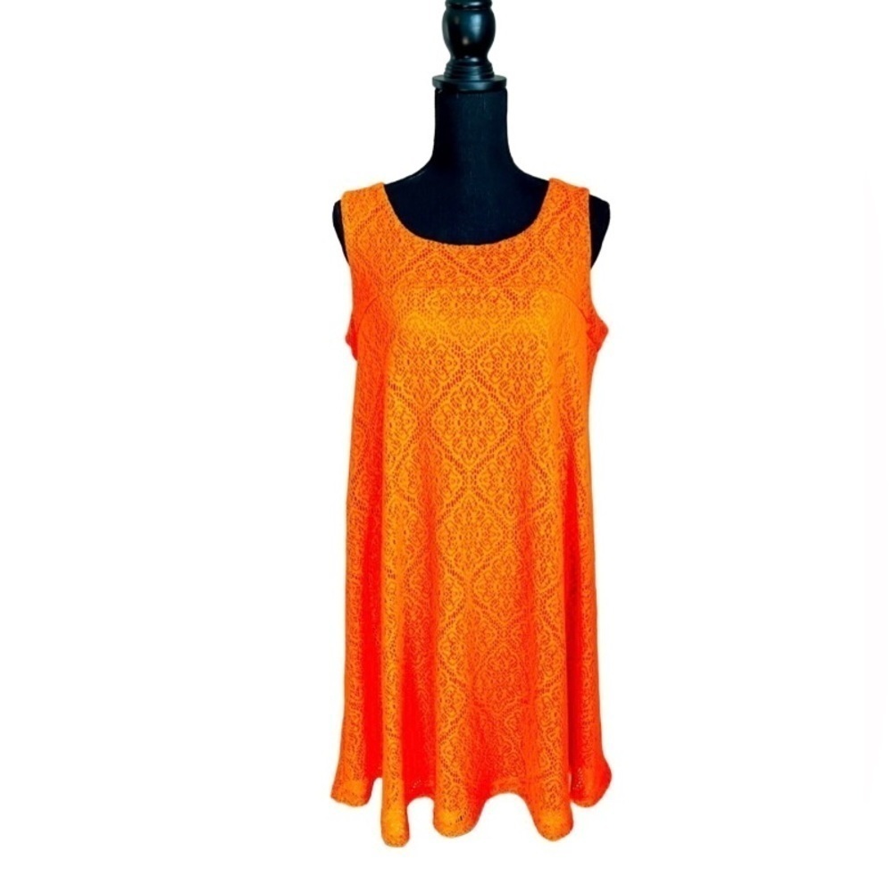 Emma & Michele Orange Sleeveless Sheath Midi Dress Size L
